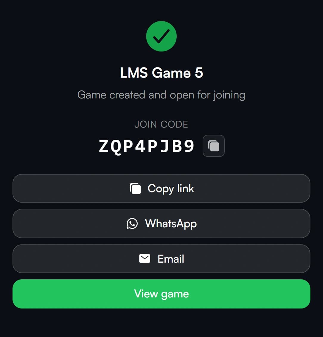 Share and invite players